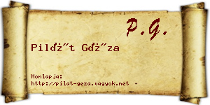 Pilát Géza névjegykártya