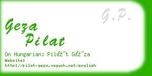 geza pilat business card